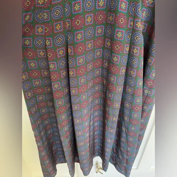 Vintage Jos. A. Bank Geometric Long Sleeve Maxi Dress | L - Picture 3 of 7